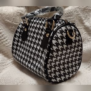 Oxford print leather bag